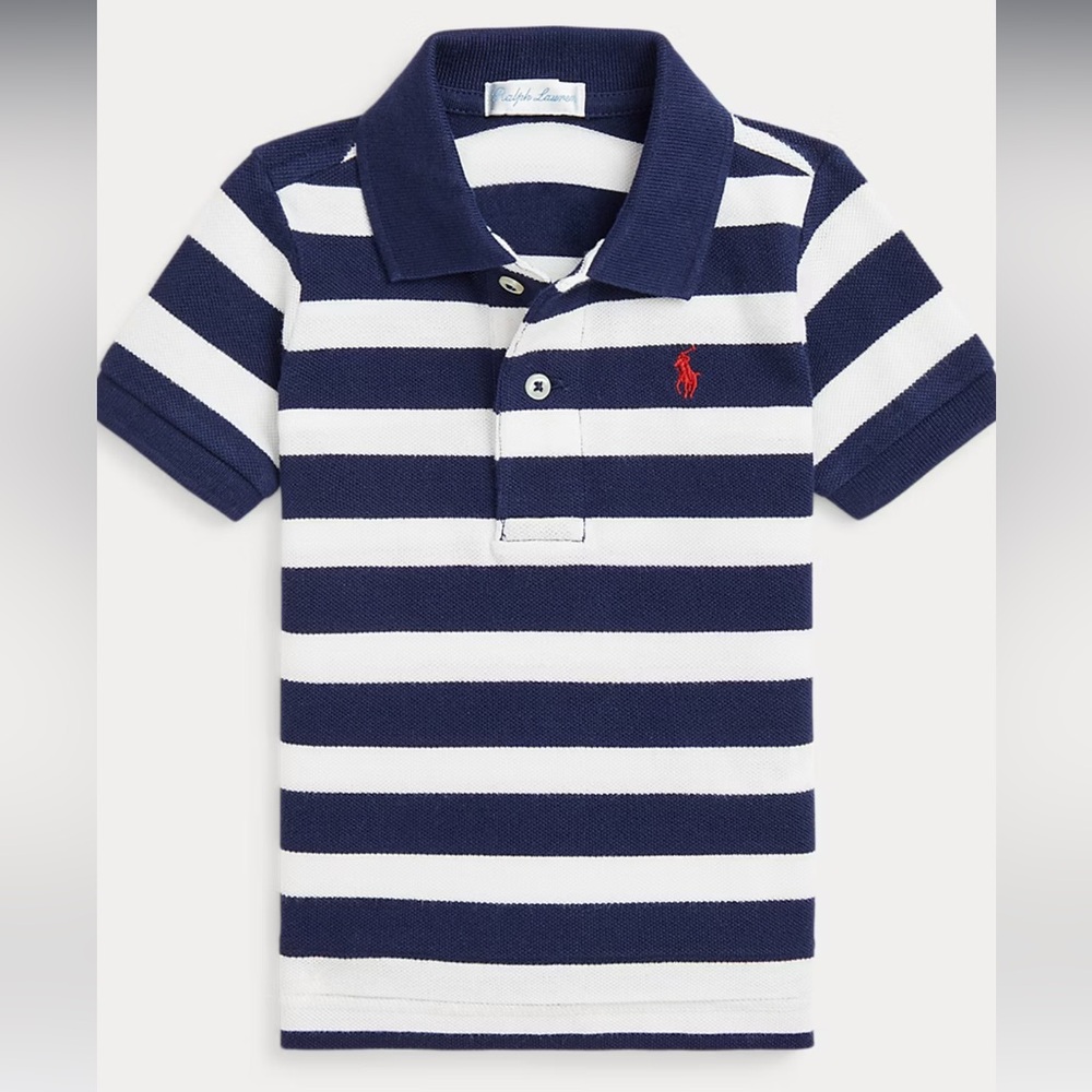 Ralph Lauren Striped Cotton Mesh Polo Shirt 2T